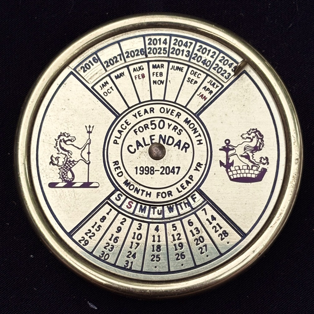 Vintage Brass Perpetual Calendar